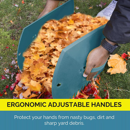Leaf Scoops Hand Rakes, Large Leaf Grabbers for Yard Work and Garden Use, Clear and Collect Garden Rake, Leaf Scooper and Claws for Leaves, Lawn Debris, and Trash Cleanup, Green