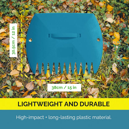 Leaf Scoops Hand Rakes, Large Leaf Grabbers for Yard Work and Garden Use, Clear and Collect Garden Rake, Leaf Scooper and Claws for Leaves, Lawn Debris, and Trash Cleanup, Green