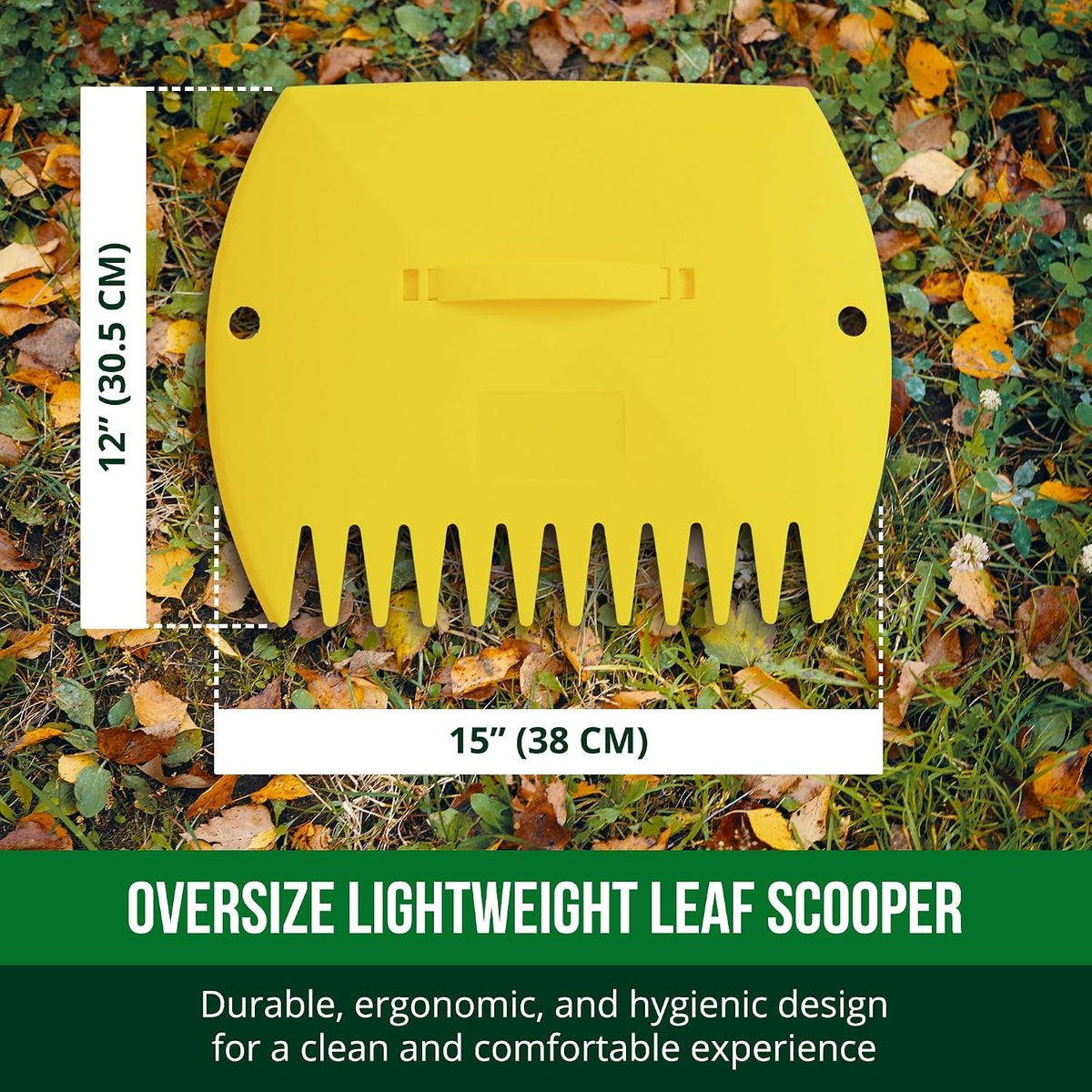 Leaf Scoops Hand Rakes, Large Leaf Grabbers for Yard Work and Garden Use, Clear and Collect Garden Rake, Leaf Scooper and Claws for Leaves, Lawn Debris, and Trash Cleanup, Green