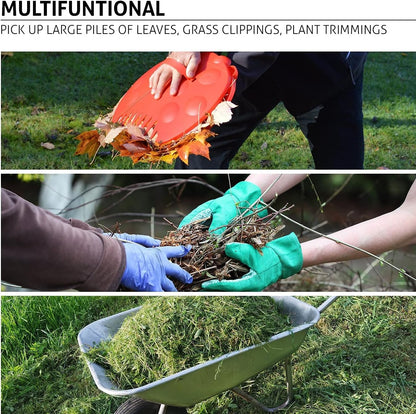 Leaf Scoops Hand Rakes, Large Leaf Grabbers for Yard Work and Garden Use, Clear and Collect Garden Rake, Leaf Scooper and Claws for Leaves, Lawn Debris, and Trash Cleanup, Green
