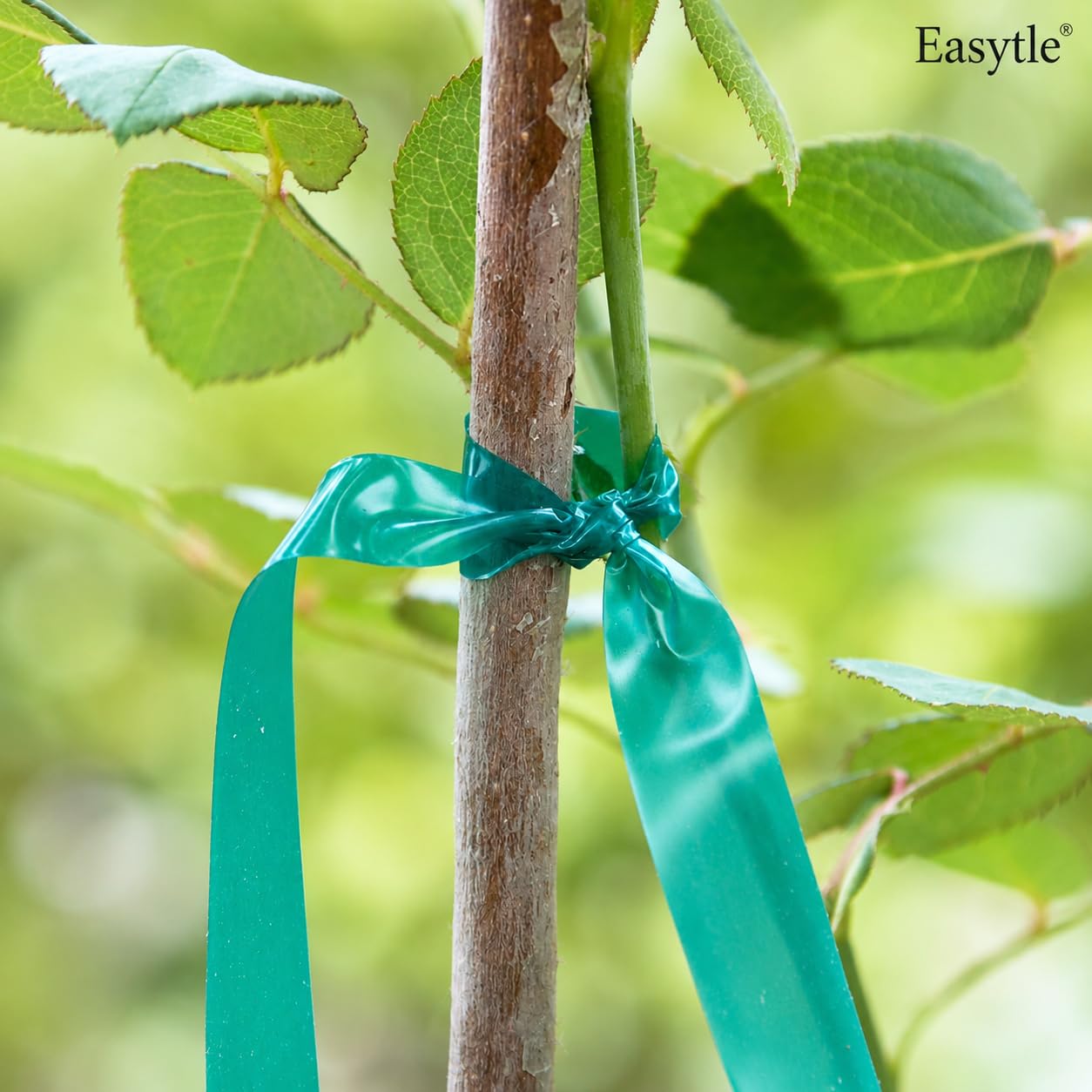 2 Pack x 150 ft Stretch Tie Tape Roll, 1/2" Garden Tie Tape, Thick Sturdy Plant Ribbon Garden Green Vinyl Stake Gardening Tools for Indoor Outdoor Patio Plant Use