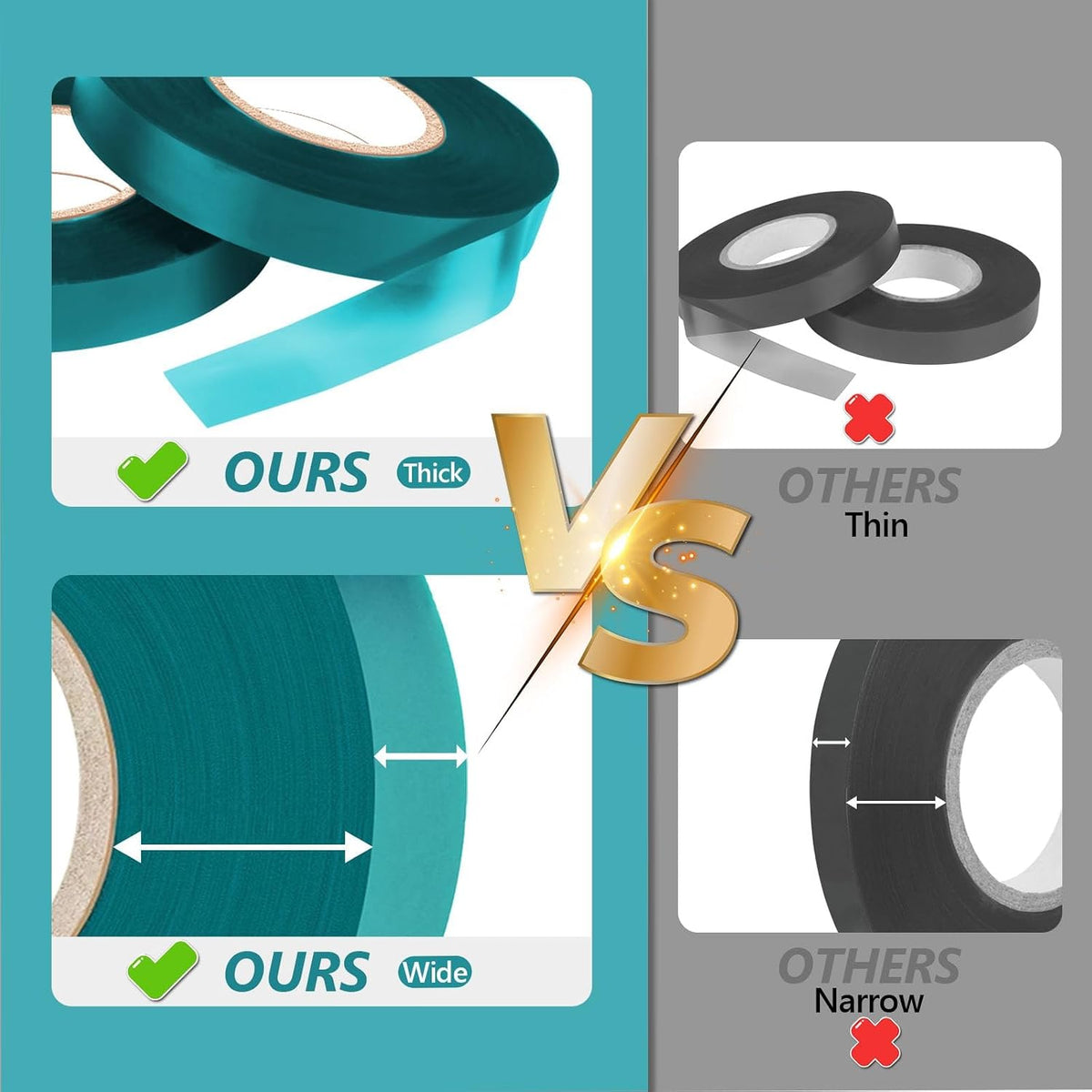 2 Pack x 150 ft Stretch Tie Tape Roll, 1/2" Garden Tie Tape, Thick Sturdy Plant Ribbon Garden Green Vinyl Stake Gardening Tools for Indoor Outdoor Patio Plant Use