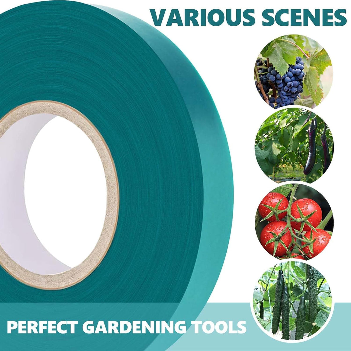2 Pack x 150 ft Stretch Tie Tape Roll, 1/2" Garden Tie Tape, Thick Sturdy Plant Ribbon Garden Green Vinyl Stake Gardening Tools for Indoor Outdoor Patio Plant Use