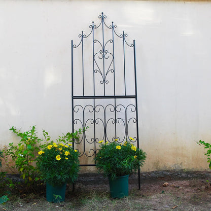 Garden Trellis for Climbing Plants 70.8" H x 25.6" W Metal Premium Quality Material Rust-Resistant Climbing Frame Stylish Garden Addition Outdoor Roses Vine Ivy Clematis Trellises Black