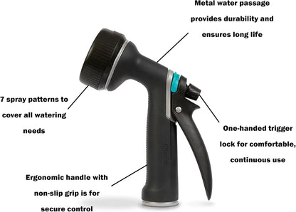 Medium Duty Rear Control Garden Hose Nozzle with Ergonmic Grip