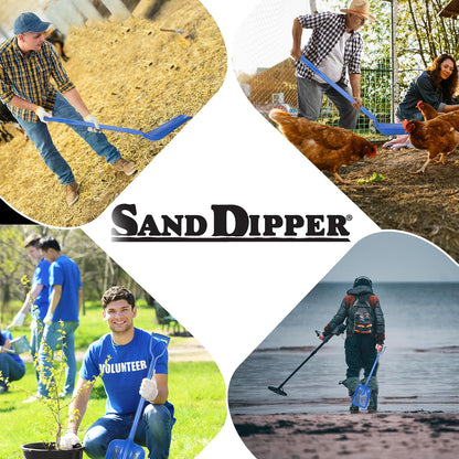 Sand Sifter for the Beach - Sifting Shovel for Shells, Shark Teeth & Sea Glass, Durable Plastic Scoop for Beachcombing and Treasure Hunting, Shell Scooper for Beach