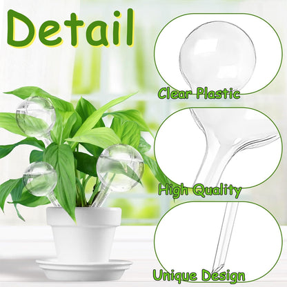Pynqdfu 24 Pcs ,Clear Plastic Self-Watering Bulbs,Garden Automatic Watering Globes for Plant,Indoor,Outdoor,Graden,Flowers(Large,Medium,Small)