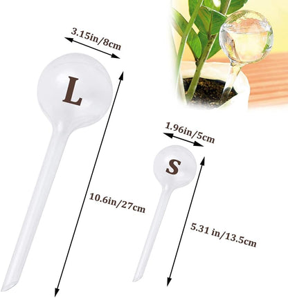 Pynqdfu 24 Pcs ,Clear Plastic Self-Watering Bulbs,Garden Automatic Watering Globes for Plant,Indoor,Outdoor,Graden,Flowers(Large,Medium,Small)