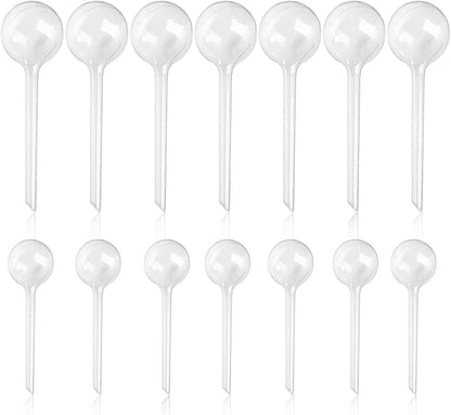 Pynqdfu 24 Pcs ,Clear Plastic Self-Watering Bulbs,Garden Automatic Watering Globes for Plant,Indoor,Outdoor,Graden,Flowers(Large,Medium,Small)