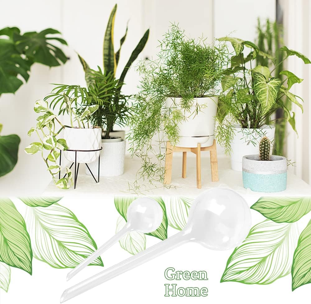 Pynqdfu 24 Pcs ,Clear Plastic Self-Watering Bulbs,Garden Automatic Watering Globes for Plant,Indoor,Outdoor,Graden,Flowers(Large,Medium,Small)