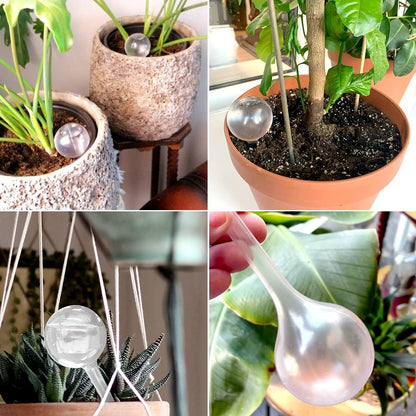 Pynqdfu 24 Pcs ,Clear Plastic Self-Watering Bulbs,Garden Automatic Watering Globes for Plant,Indoor,Outdoor,Graden,Flowers(Large,Medium,Small)