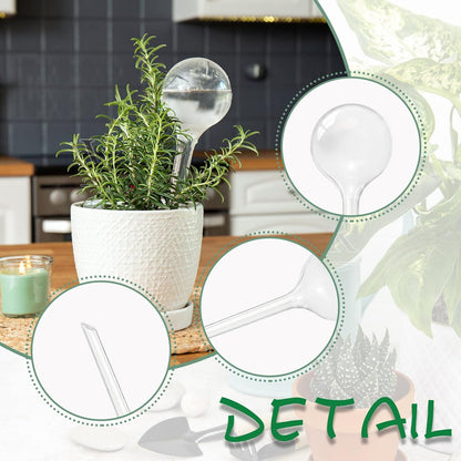 Pynqdfu 24 Pcs ,Clear Plastic Self-Watering Bulbs,Garden Automatic Watering Globes for Plant,Indoor,Outdoor,Graden,Flowers(Large,Medium,Small)