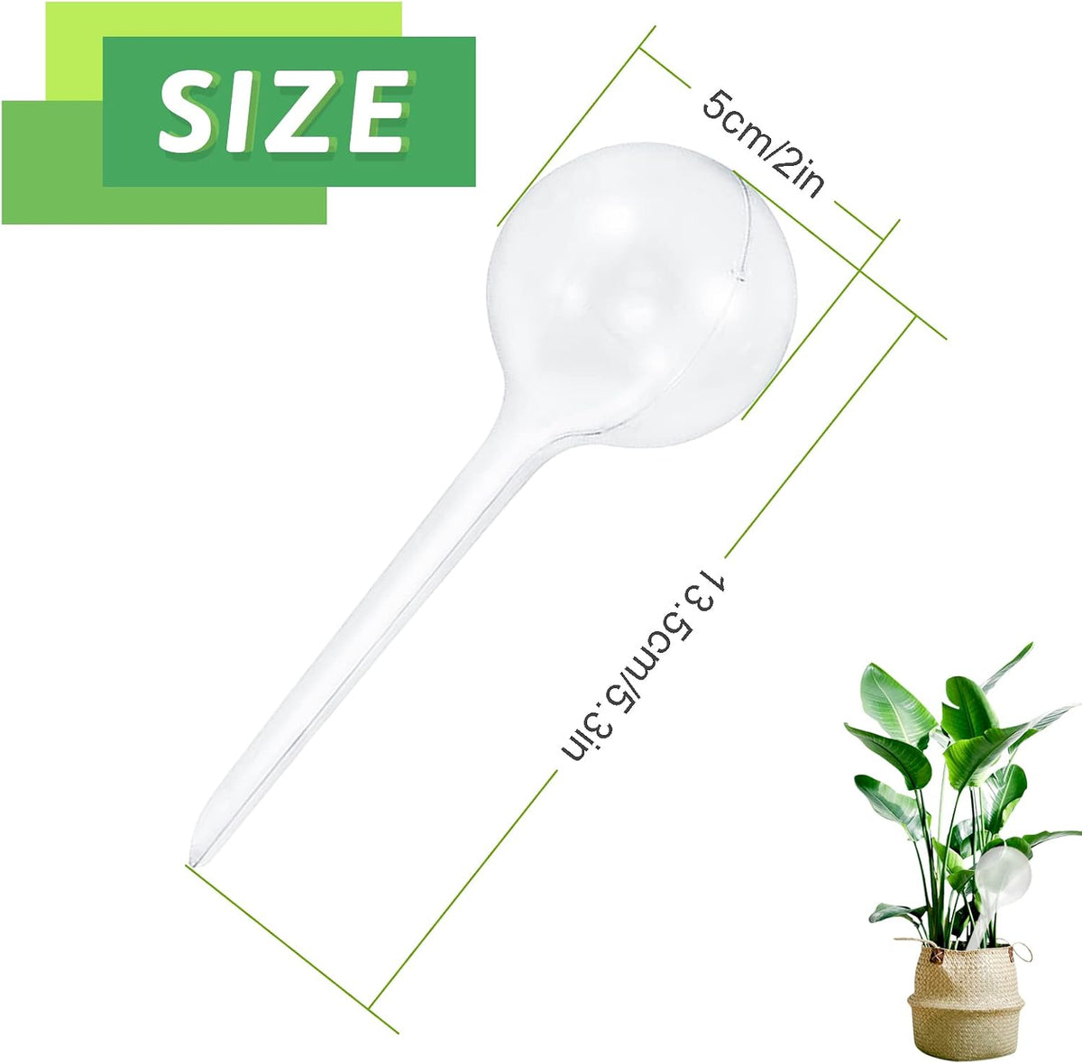 Pynqdfu 24 Pcs ,Clear Plastic Self-Watering Bulbs,Garden Automatic Watering Globes for Plant,Indoor,Outdoor,Graden,Flowers(Large,Medium,Small)