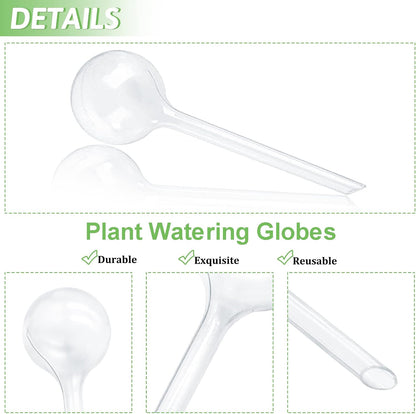 Pynqdfu 24 Pcs ,Clear Plastic Self-Watering Bulbs,Garden Automatic Watering Globes for Plant,Indoor,Outdoor,Graden,Flowers(Large,Medium,Small)