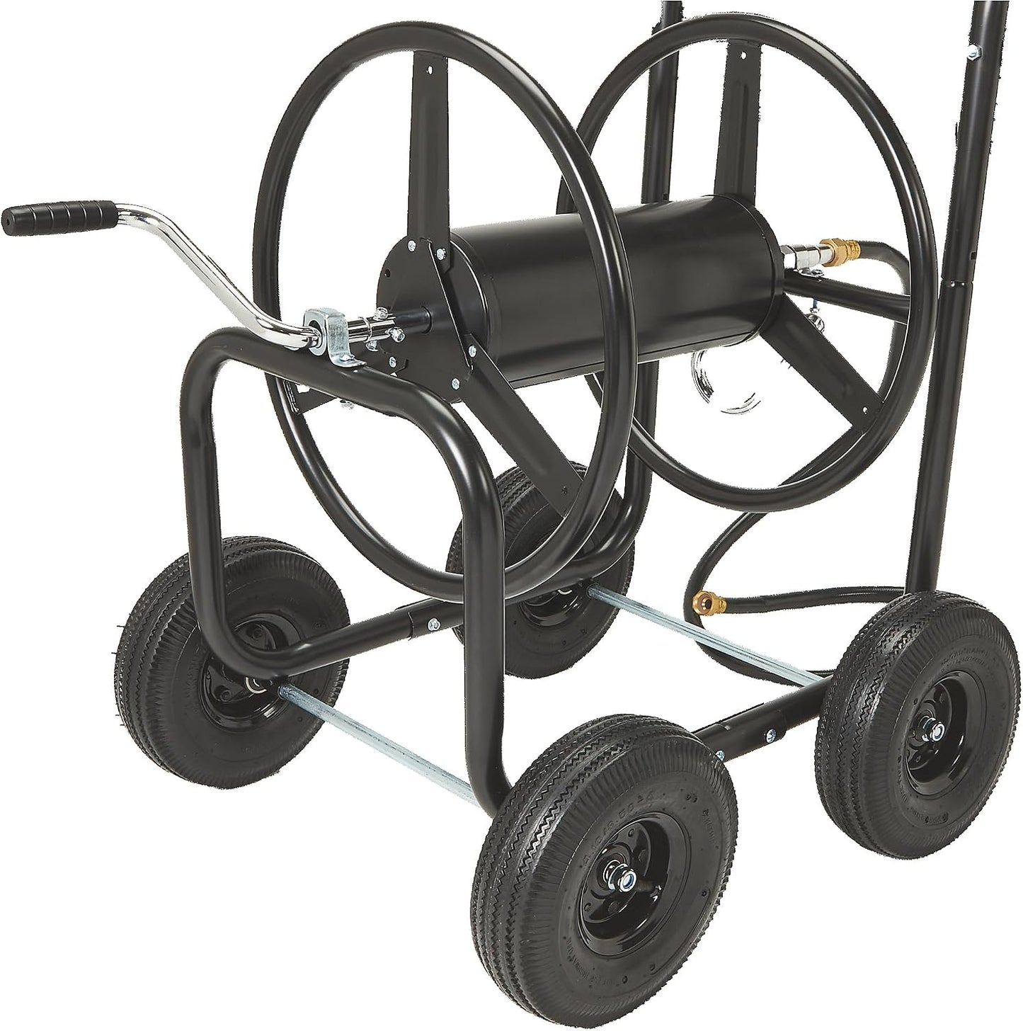 Hose Reel Cart, Holds 300ft. of 5/8in. Hose, 6ft. Leader Hose