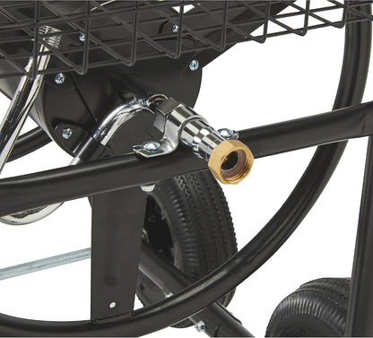 Hose Reel Cart, Holds 300ft. of 5/8in. Hose, 6ft. Leader Hose