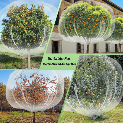 2PCS Large Fruit Tree Netting with Drawstring and Zipper, 6 x 6.6FT Blueberry Bush Netting Cover, Garden Bird Netting Plant Cover for Protect Plant Fruit Flower from Birds, Bugs, Cicadas, Insects