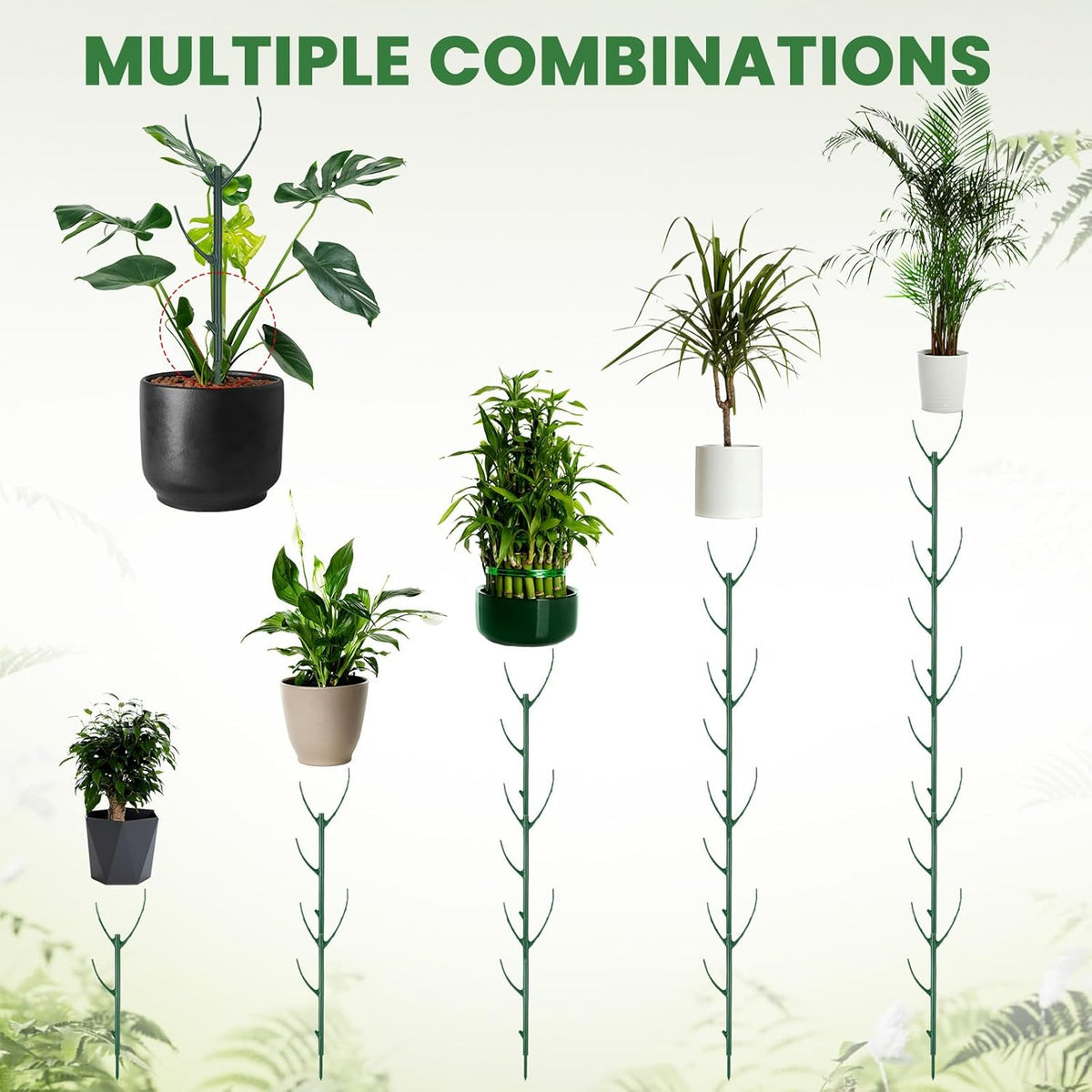 5 Pack Monstera Plants Support Stackable Plant Support Stakes