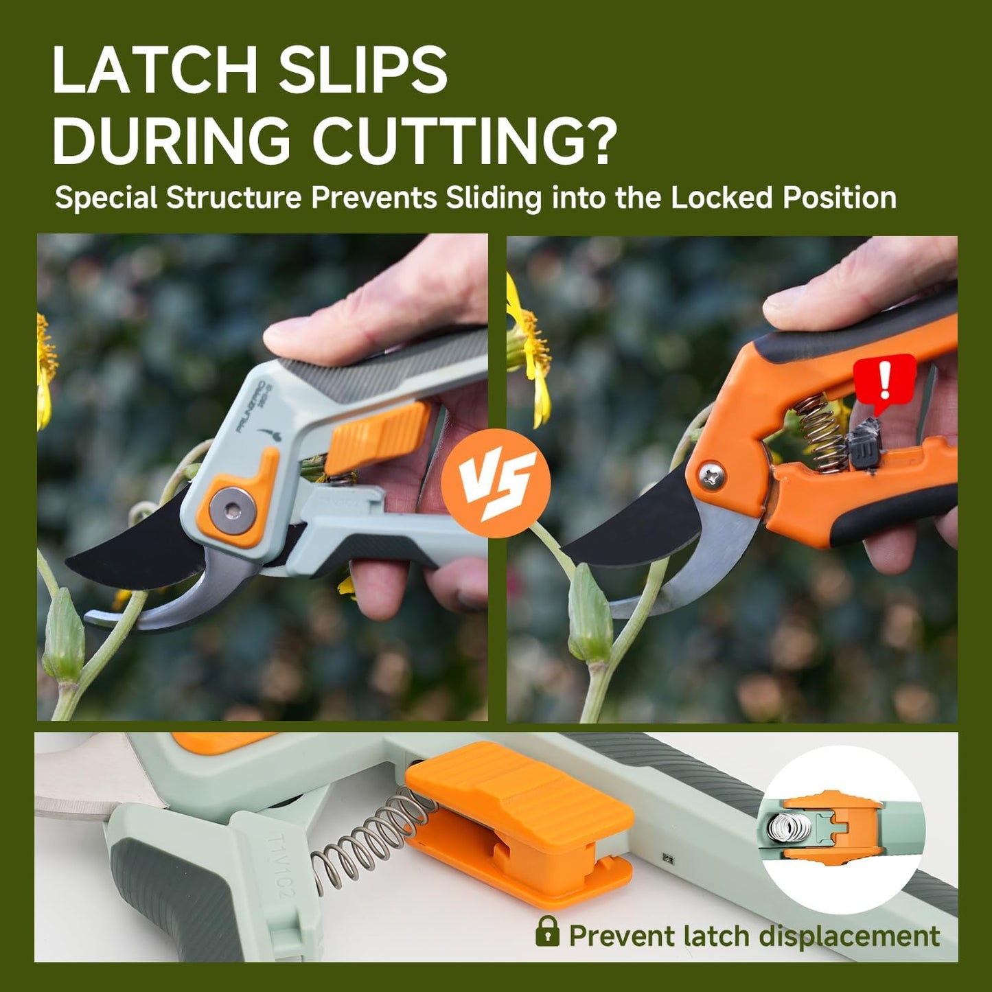 ® 8.2" Pruning Shears Ultra Sharp Lightweight Bypass Plant Clippers