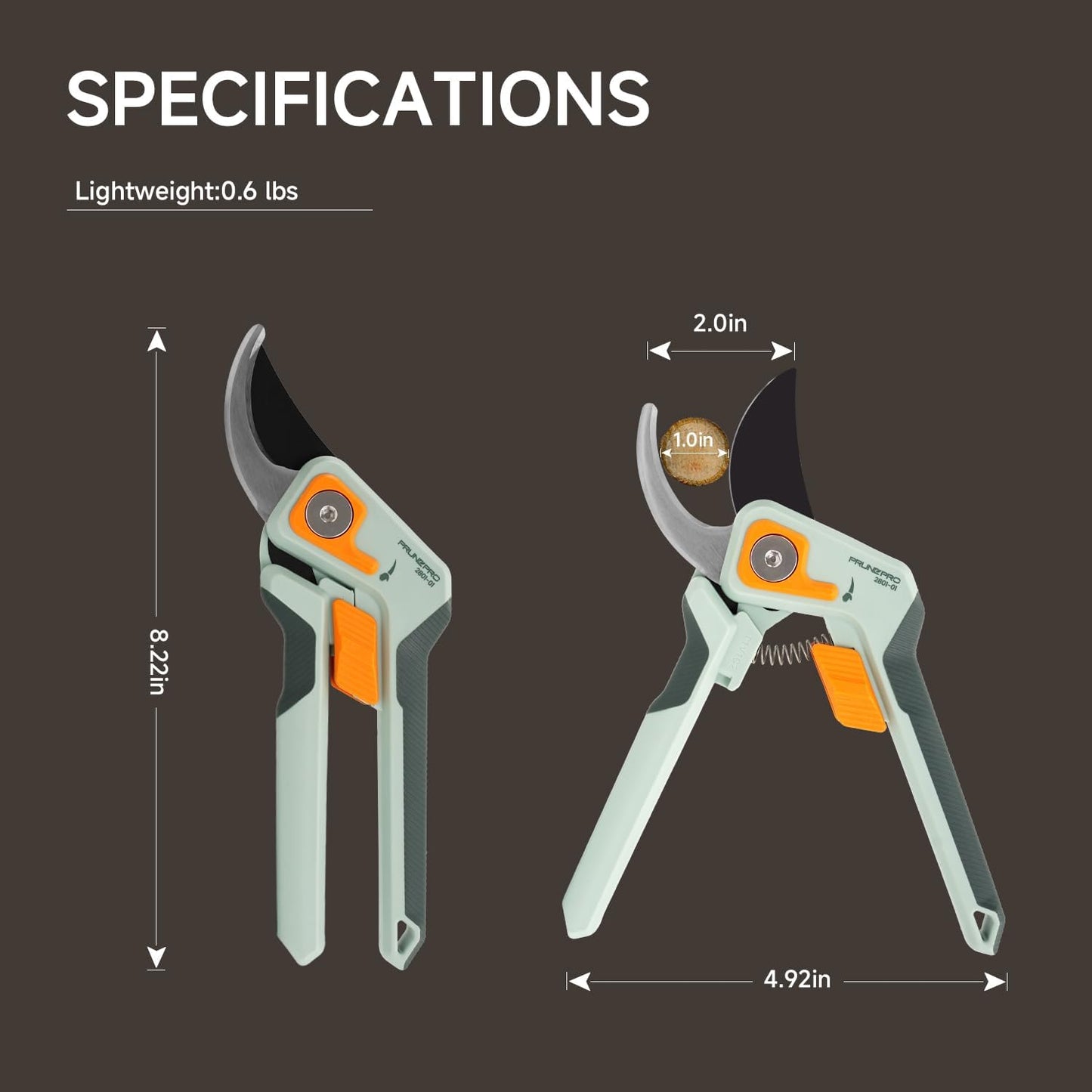 ® 8.2" Pruning Shears Ultra Sharp Lightweight Bypass Plant Clippers