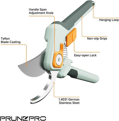 ® 8.2" Pruning Shears Ultra Sharp Lightweight Bypass Plant Clippers