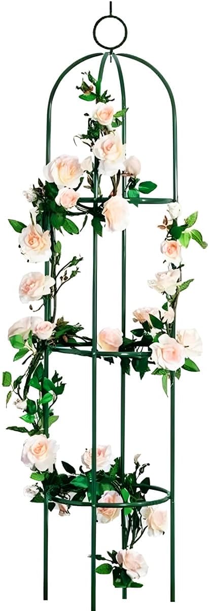 Metal Tower Obelisk Trellis 6.3 Ft Plant Support for Climbing Vines Flowers