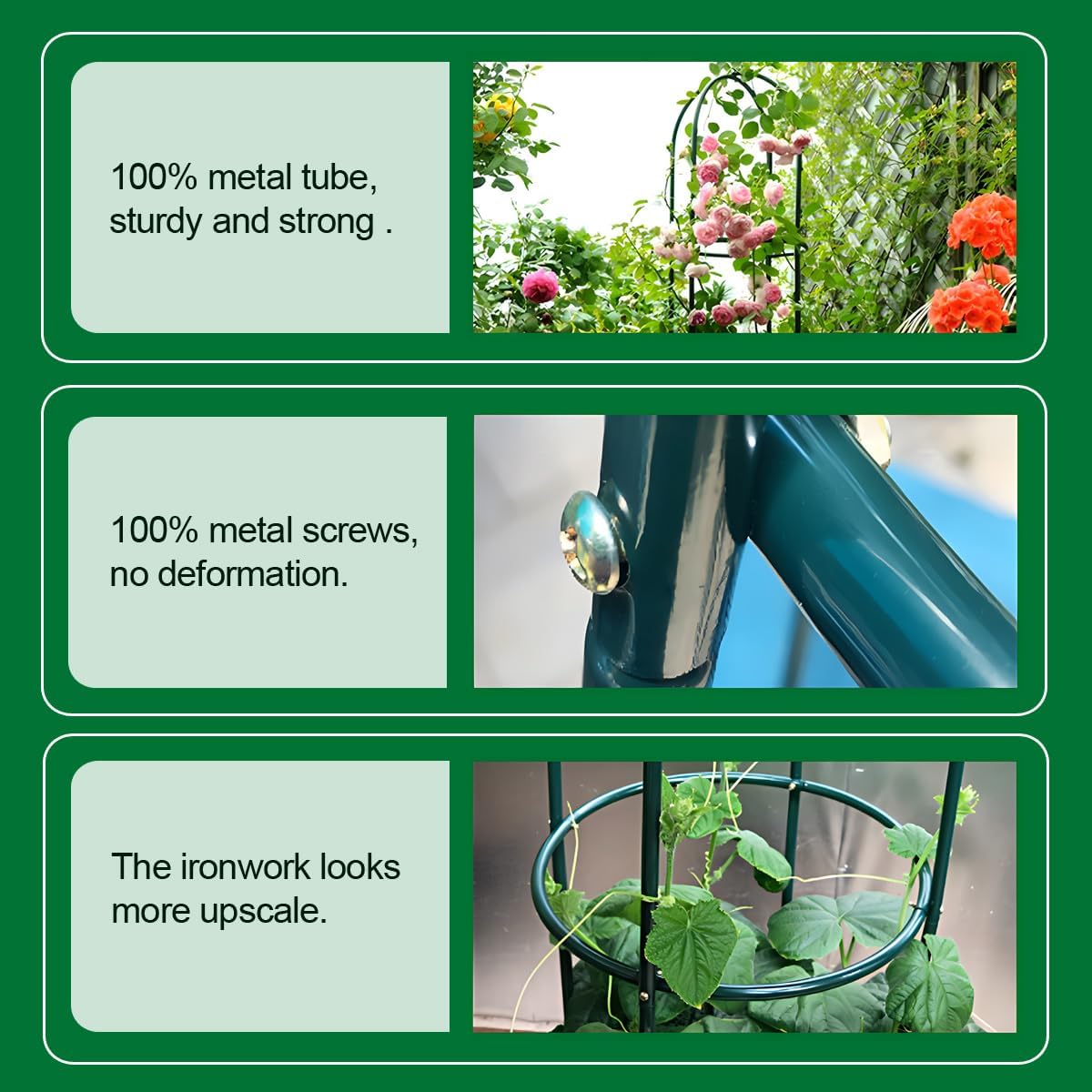 Metal Tower Obelisk Trellis 6.3 Ft Plant Support for Climbing Vines Flowers