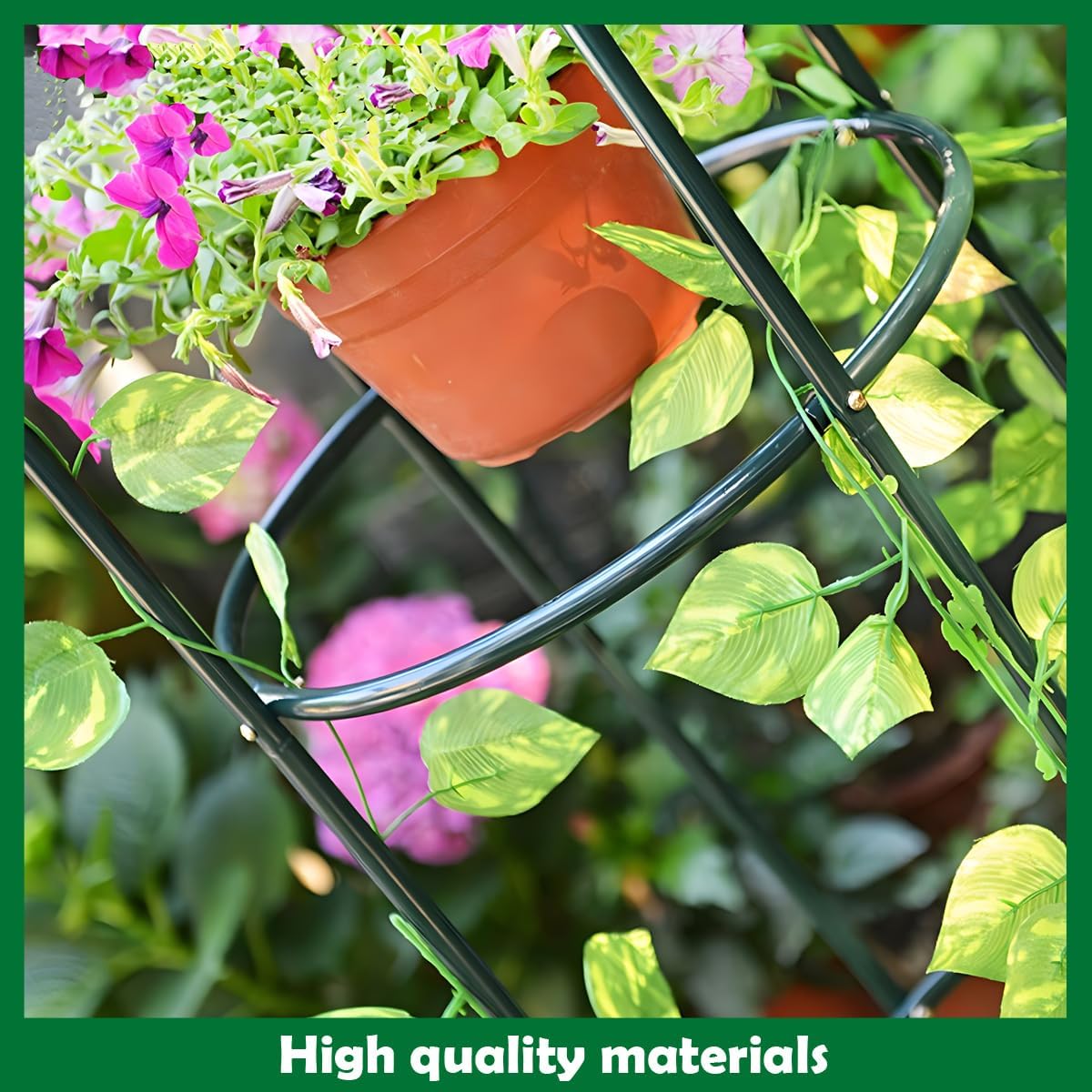 Metal Tower Obelisk Trellis 6.3 Ft Plant Support for Climbing Vines Flowers