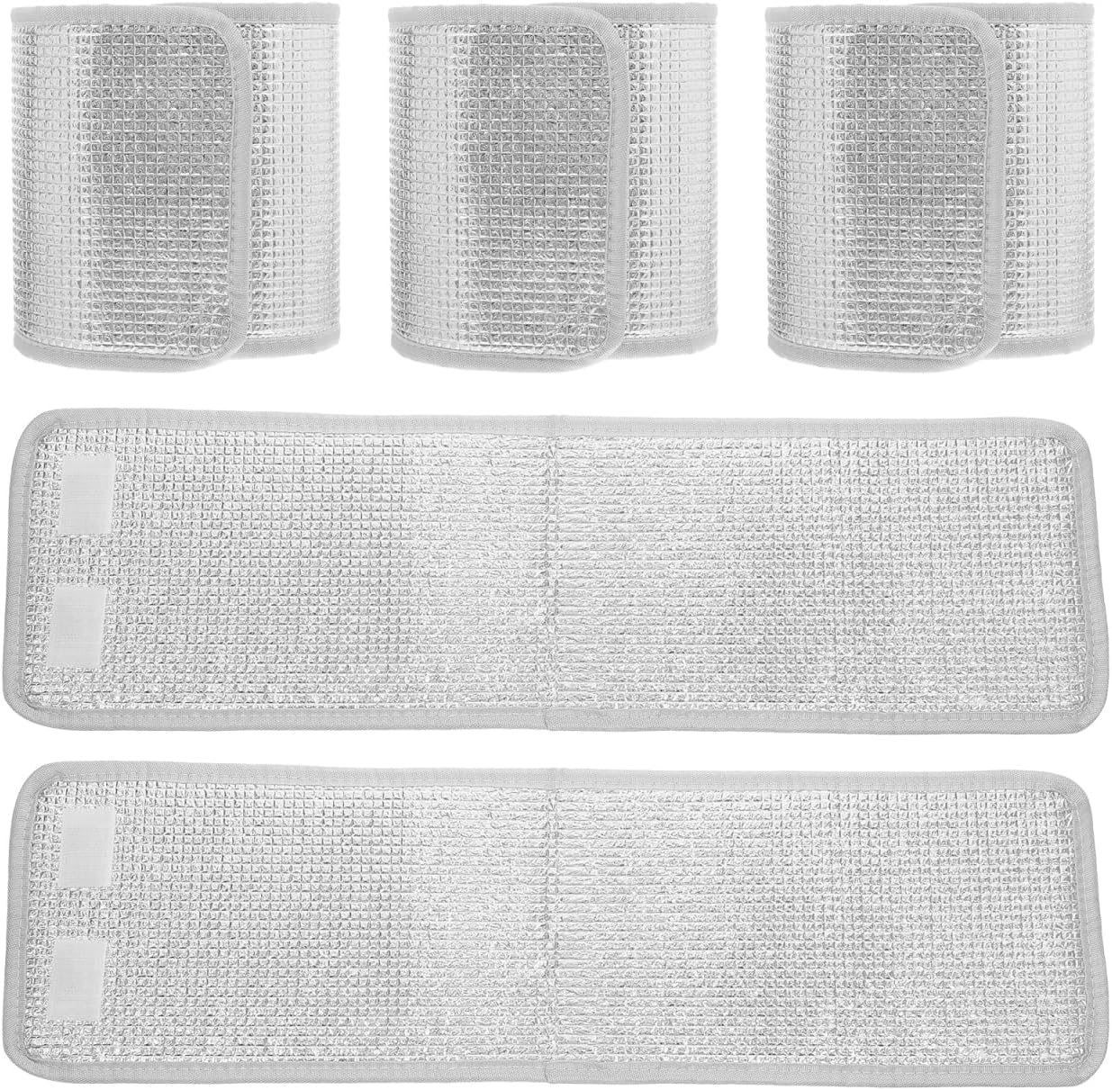 Flower Pot Covers 5-Pack Foil Plant Frost Protection Wrap with Hook and Loop Fastener Double-Sided Thermal Insulation for Outdoor Planters Reusable Winter Pot Cover
