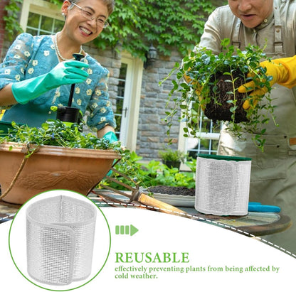 Flower Pot Covers 5-Pack Foil Plant Frost Protection Wrap with Hook and Loop Fastener Double-Sided Thermal Insulation for Outdoor Planters Reusable Winter Pot Cover
