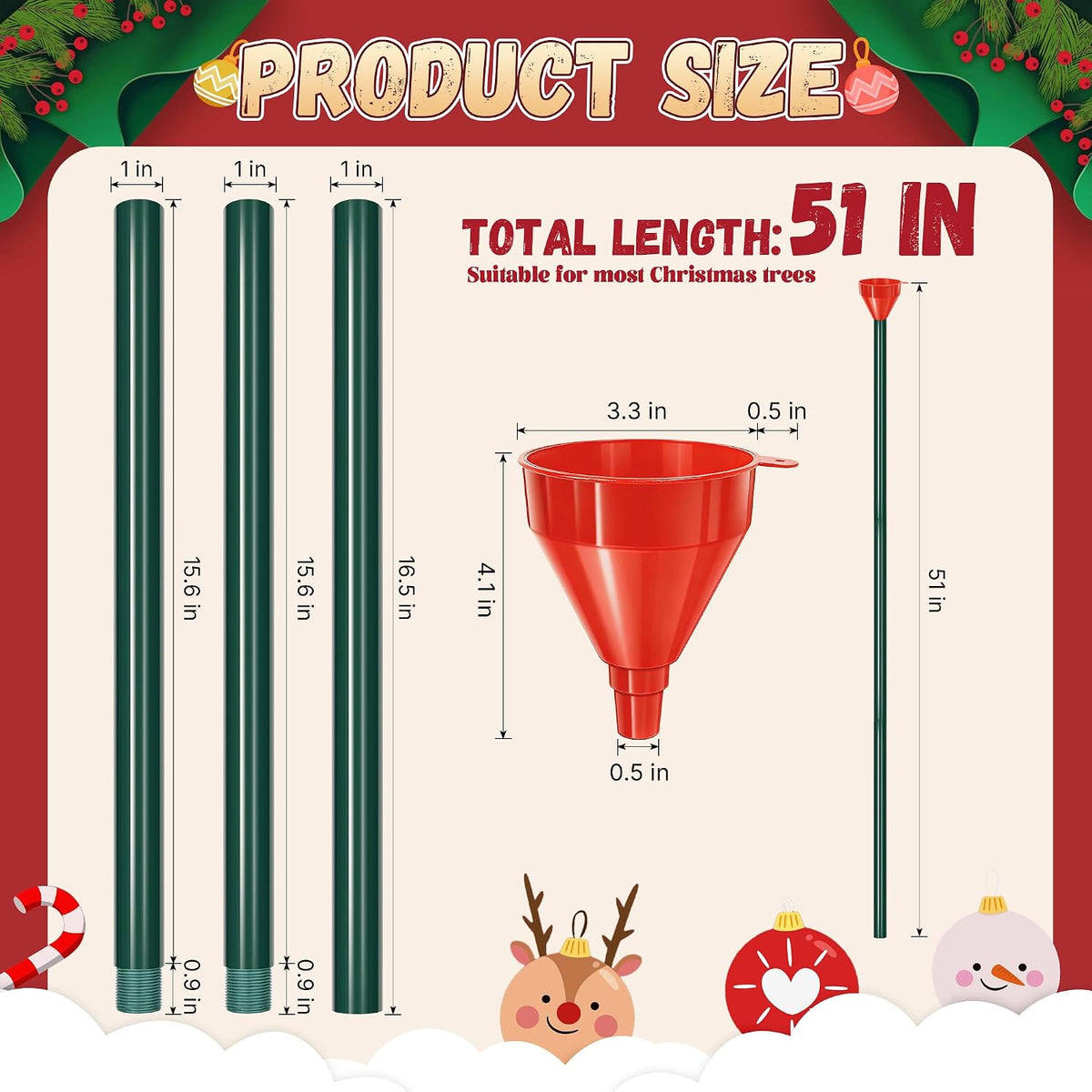 Christmas Tree Watering Funnel Longer Tree Funnel Watering Spout Tree Watering Device Christmas Tree Long Funnel Watering System Xmas Plant Watering Tool for Large Indoor Outdoor Plants (1)