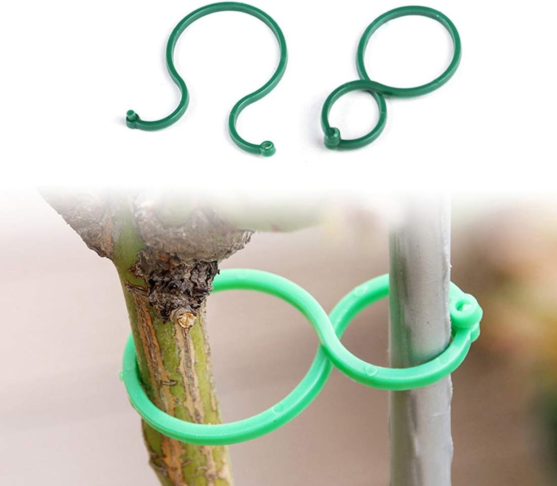 100 Pcs Plant Twist Clip Ties Garden Plant Support Clips Vegetables Tomato Vine Flower Clips Plant Locks for Securing Plants