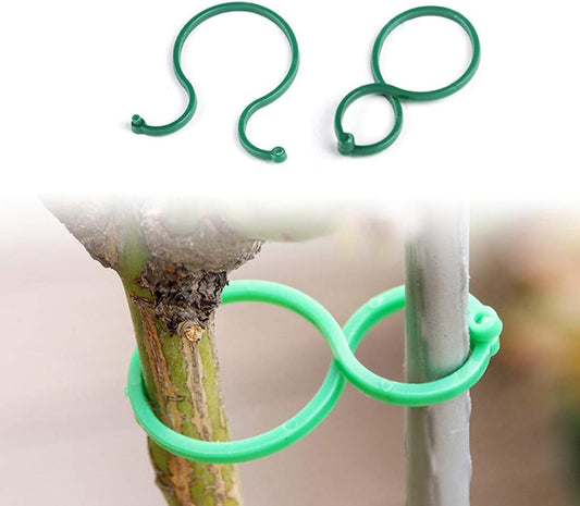 100 Pcs Plant Twist Clip Ties Garden Plant Support Clips Vegetables Tomato Vine Flower Clips Plant Locks for Securing Plants