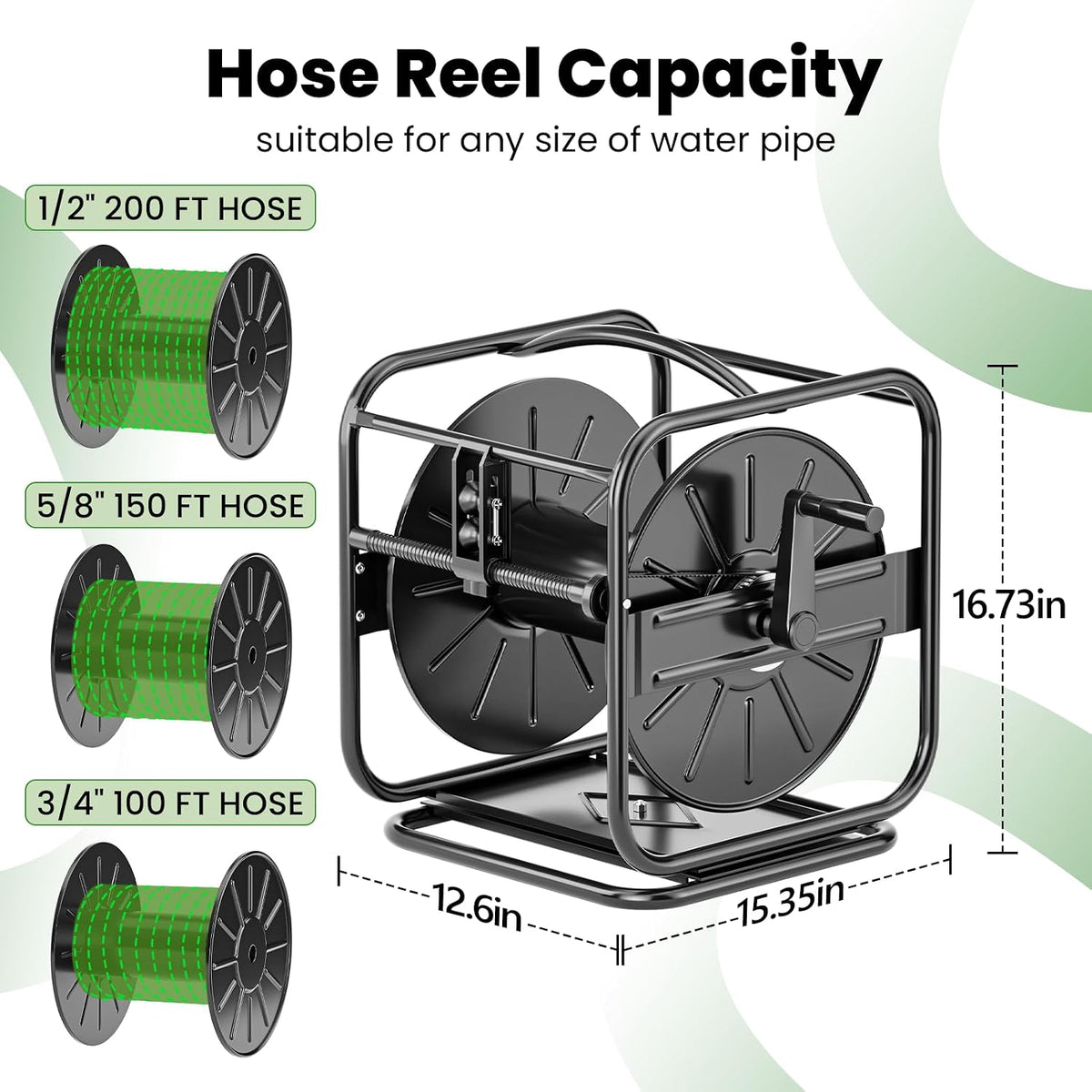 Garden Hose Reels, Holds 100 to 200 FT Hoses