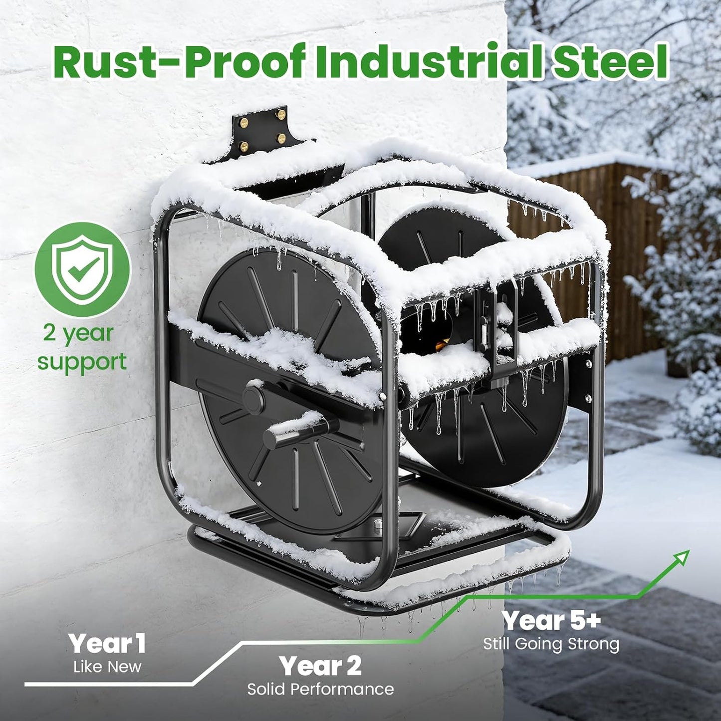 Garden Hose Reels, Holds 100 to 200 FT Hoses