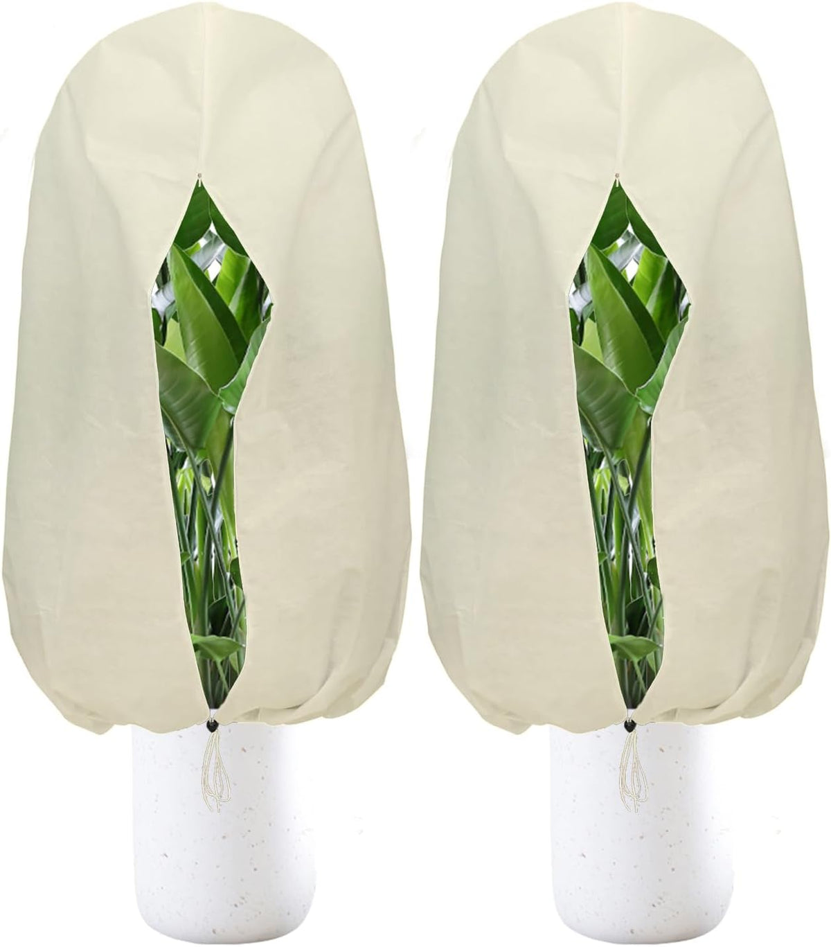 Plant Covers Freeze Protection – 2 Packs 47.2" x 70.8" Thickened Plant Frost Protection Covers, Heavy Duty Winter Plant Covers with Zipper & Drawstring, Reliable Freeze Protection for Outdoor Plants