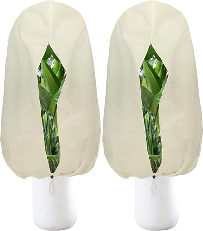 Plant Covers Freeze Protection – 2 Packs 47.2" x 70.8" Thickened Plant Frost Protection Covers, Heavy Duty Winter Plant Covers with Zipper & Drawstring, Reliable Freeze Protection for Outdoor Plants