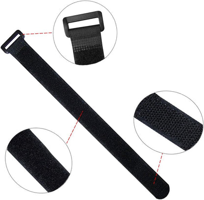 20 Pieces Black Cable Straps Set, Hook and Loop Cable Ties (20, 30, 40 cm)