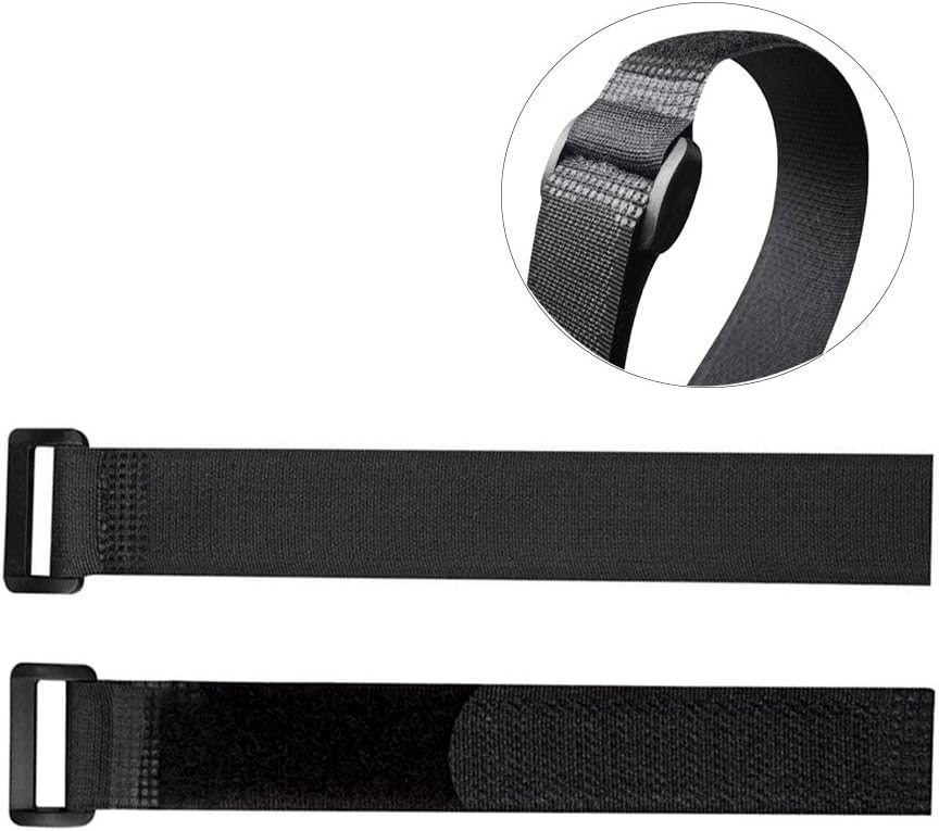20 Pieces Black Cable Straps Set, Hook and Loop Cable Ties (20, 30, 40 cm)