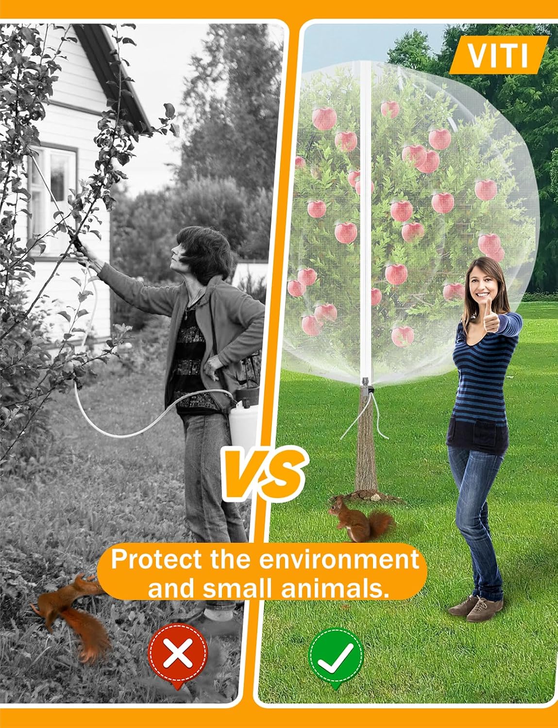 Fruit Tree Netting for Cicadas - with 2Pcs 6Ftx5.3Ft Zipper&Drawstring Protection for Your Fruit Trees Garden Bird Netting Covers Blueberry Bush Tomato Bug Plant Protection Cherry Apple Tree