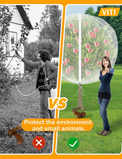 Fruit Tree Netting for Cicadas - with 2Pcs 6Ftx5.3Ft Zipper&Drawstring Protection for Your Fruit Trees Garden Bird Netting Covers Blueberry Bush Tomato Bug Plant Protection Cherry Apple Tree