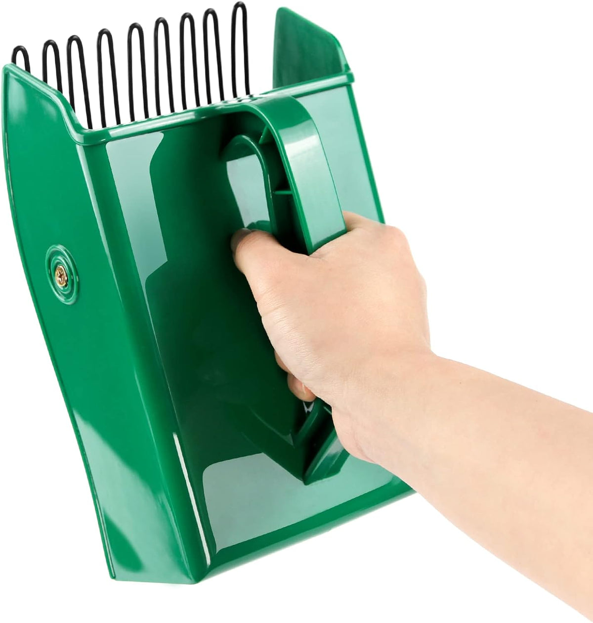 Berry Picker Rake with Metal Comb, Garden Harvest Scoop with Handle Green