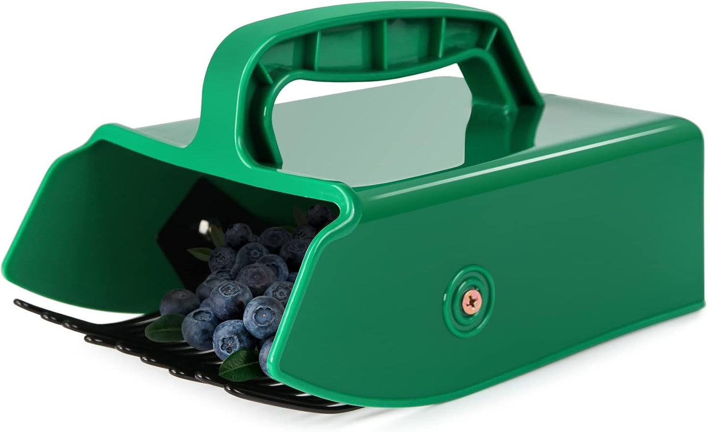 Berry Picker Rake with Metal Comb, Garden Harvest Scoop with Handle Green