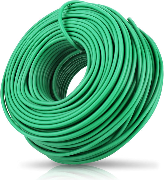 100 Feet Soft Tie for Plants, Green Twist Garden Ties Gardening Supplies for Supporting Climbing Plants, Tomatoes, Vegetables, (Diameter - 2.5MM)