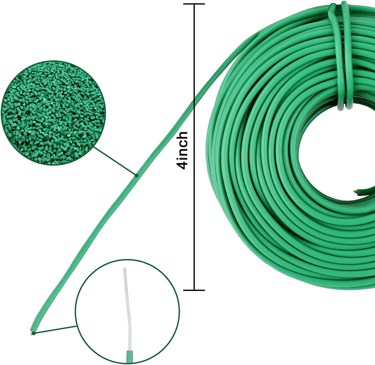 100 Feet Soft Tie for Plants, Green Twist Garden Ties Gardening Supplies for Supporting Climbing Plants, Tomatoes, Vegetables, (Diameter - 2.5MM)