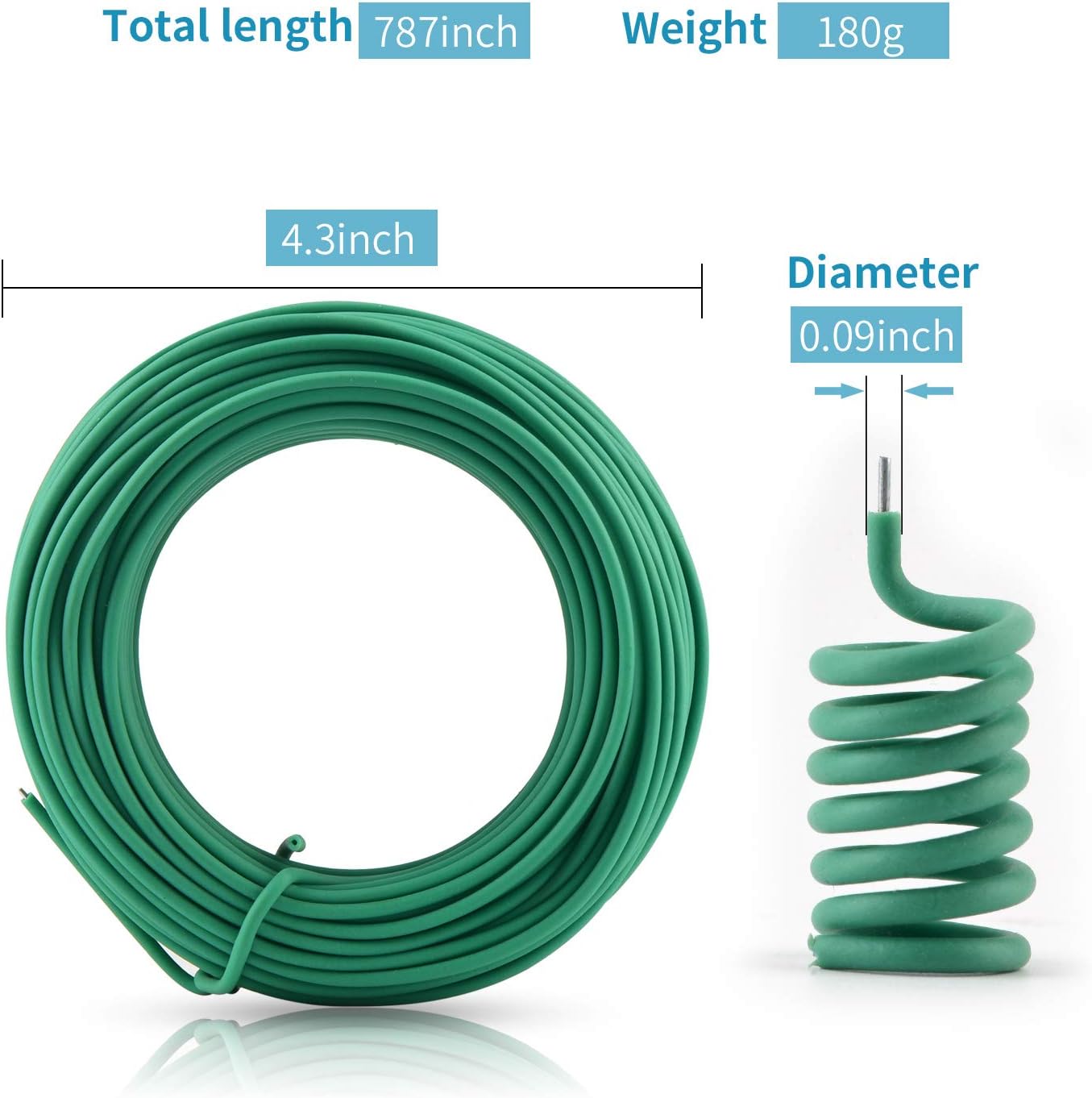 100 Feet Soft Tie for Plants, Green Twist Garden Ties Gardening Supplies for Supporting Climbing Plants, Tomatoes, Vegetables, (Diameter - 2.5MM)