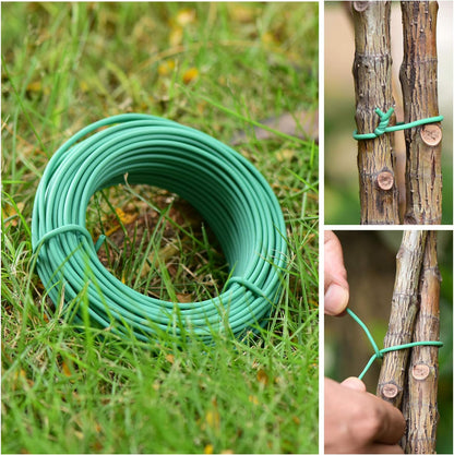 100 Feet Soft Tie for Plants, Green Twist Garden Ties Gardening Supplies for Supporting Climbing Plants, Tomatoes, Vegetables, (Diameter - 2.5MM)