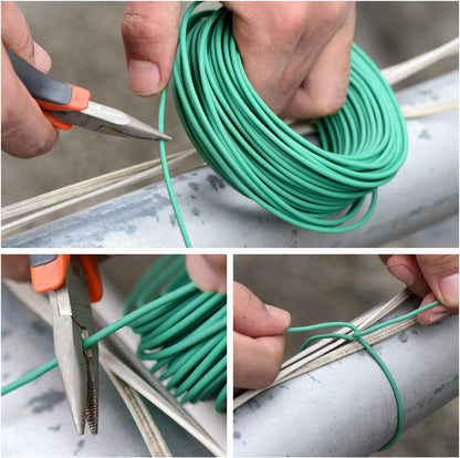 100 Feet Soft Tie for Plants, Green Twist Garden Ties Gardening Supplies for Supporting Climbing Plants, Tomatoes, Vegetables, (Diameter - 2.5MM)