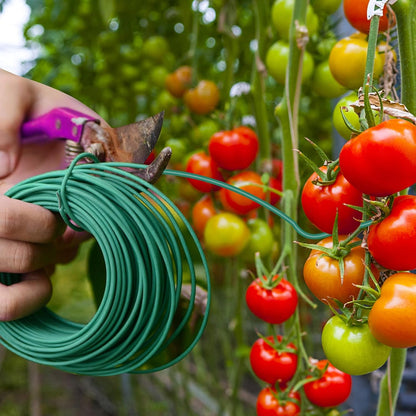 100 Feet Soft Tie for Plants, Green Twist Garden Ties Gardening Supplies for Supporting Climbing Plants, Tomatoes, Vegetables, (Diameter - 2.5MM)