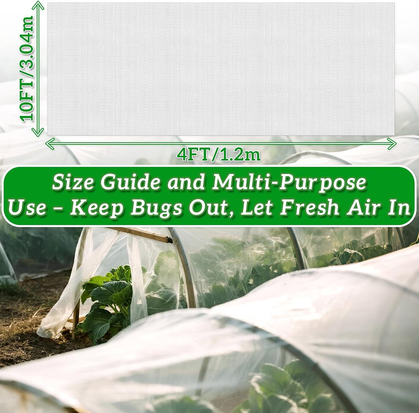 Garden Insect Netting Pest Barrier - Mesh Netting for Raised Beds